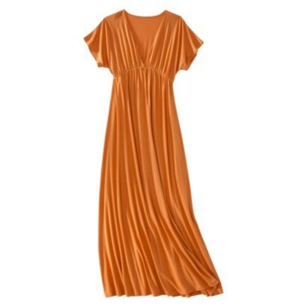 Mossimo Kimono Sleeve Summer Maxi Dress, Orange XL